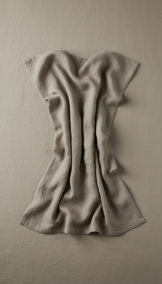 Taupe Linen Throw Blanket
