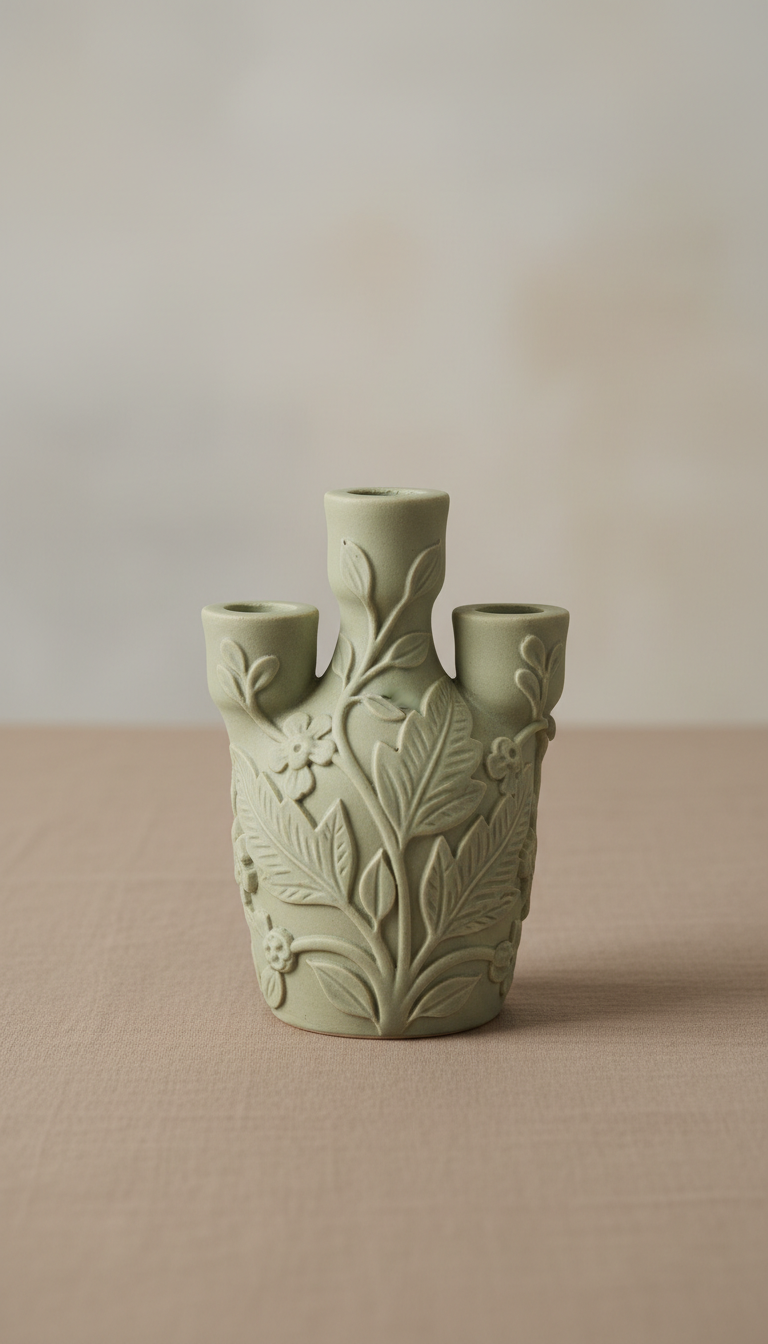 Botanical Motif Candle Holder