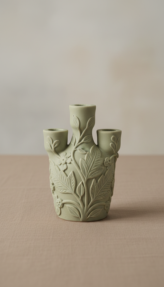 Botanical Motif Candle Holder